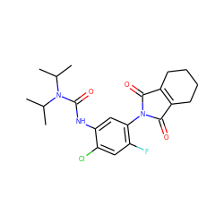 CC(C)N(C(=O)Nc1cc(N2C(=O)C3=C(CCCC3)C2=O)c(F)cc1Cl)C(C)C ZINC000045299847