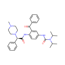 CC(C)N(C(=O)Nc1ccc(NC(=O)[C@@H](c2ccccc2)N2CCN(C)CC2)c(C(=O)c2ccccc2)c1)C(C)C ZINC000049757456