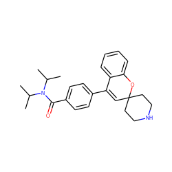 CC(C)N(C(=O)c1ccc(C2=CC3(CCNCC3)Oc3ccccc32)cc1)C(C)C ZINC000043123520