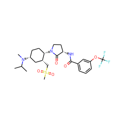 CC(C)N(C)[C@@H]1CC[C@H](N2CC[C@H](NC(=O)c3cccc(OC(F)(F)F)c3)C2=O)[C@H](CS(C)(=O)=O)C1 ZINC000169308046