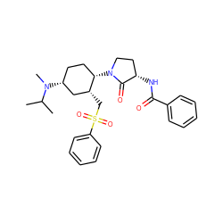 CC(C)N(C)[C@@H]1CC[C@H](N2CC[C@H](NC(=O)c3ccccc3)C2=O)[C@H](CS(=O)(=O)c2ccccc2)C1 ZINC000049071500