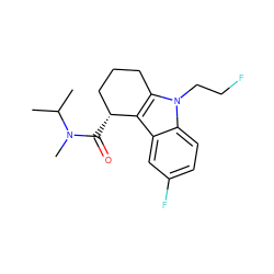 CC(C)N(C)C(=O)[C@@H]1CCCc2c1c1cc(F)ccc1n2CCF ZINC000082148998