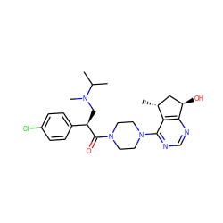 CC(C)N(C)C[C@@H](C(=O)N1CCN(c2ncnc3c2[C@H](C)C[C@H]3O)CC1)c1ccc(Cl)cc1 ZINC000095579746