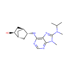 CC(C)N(C)c1nc2c(N[C@@H]3C[C@H]4C[C@H]3C[C@@H]4O)ncnc2n1C ZINC000253683281