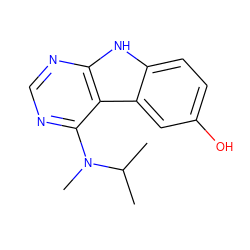 CC(C)N(C)c1ncnc2[nH]c3ccc(O)cc3c12 ZINC000221378697