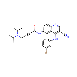 CC(C)N(CC#CC(=O)Nc1ccc2ncc(C#N)c(Nc3cccc(Br)c3)c2c1)C(C)C ZINC000013492804