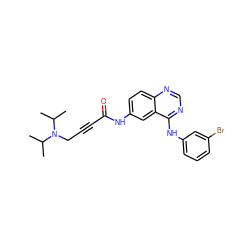 CC(C)N(CC#CC(=O)Nc1ccc2ncnc(Nc3cccc(Br)c3)c2c1)C(C)C ZINC000013863658