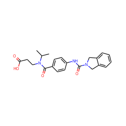 CC(C)N(CCC(=O)O)C(=O)c1ccc(NC(=O)N2Cc3ccccc3C2)cc1 ZINC000166806864