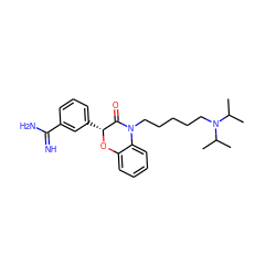 CC(C)N(CCCCCN1C(=O)[C@@H](c2cccc(C(=N)N)c2)Oc2ccccc21)C(C)C ZINC000013834518