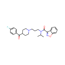 CC(C)N(CCCN1CCC(C(=O)c2ccc(F)cc2)CC1)C(=O)c1noc2ccccc12 ZINC000013737879