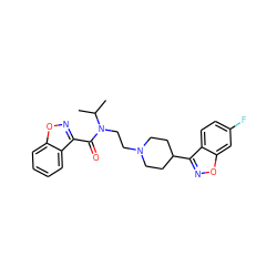 CC(C)N(CCN1CCC(c2noc3cc(F)ccc23)CC1)C(=O)c1noc2ccccc12 ZINC000013737883