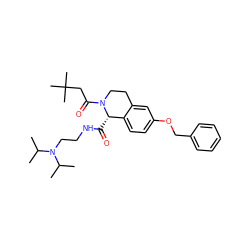 CC(C)N(CCNC(=O)[C@H]1c2ccc(OCc3ccccc3)cc2CCN1C(=O)CC(C)(C)C)C(C)C ZINC000028339189