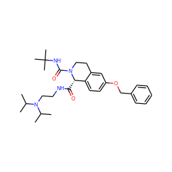 CC(C)N(CCNC(=O)[C@H]1c2ccc(OCc3ccccc3)cc2CCN1C(=O)NC(C)(C)C)C(C)C ZINC000028344854