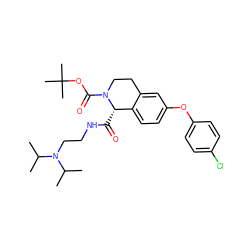 CC(C)N(CCNC(=O)[C@H]1c2ccc(Oc3ccc(Cl)cc3)cc2CCN1C(=O)OC(C)(C)C)C(C)C ZINC000028131608