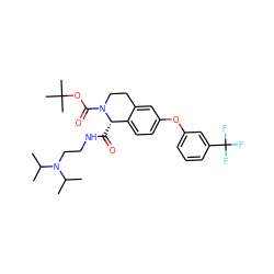 CC(C)N(CCNC(=O)[C@H]1c2ccc(Oc3cccc(C(F)(F)F)c3)cc2CCN1C(=O)OC(C)(C)C)C(C)C ZINC000028343920