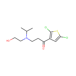 CC(C)N(CCO)CCC(=O)c1cc(Cl)sc1Cl ZINC000045392448