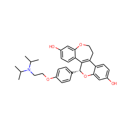 CC(C)N(CCOc1ccc([C@H]2Oc3cc(O)ccc3C3=C2c2ccc(O)cc2OCC3)cc1)C(C)C ZINC000049113494