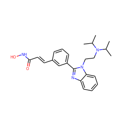 CC(C)N(CCn1c(-c2cccc(/C=C/C(=O)NO)c2)nc2ccccc21)C(C)C ZINC000049115882