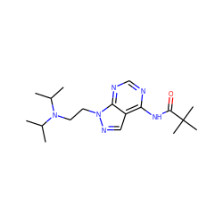 CC(C)N(CCn1ncc2c(NC(=O)C(C)(C)C)ncnc21)C(C)C ZINC000143197296