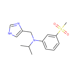 CC(C)N(Cc1c[nH]cn1)c1cccc(S(C)(=O)=O)c1 ZINC000095560290