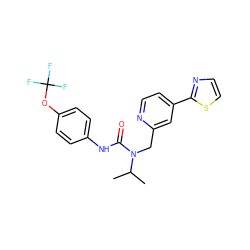 CC(C)N(Cc1cc(-c2nccs2)ccn1)C(=O)Nc1ccc(OC(F)(F)F)cc1 ZINC000225113928