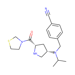 CC(C)N(Cc1ccc(C#N)cc1)[C@@H]1CN[C@H](C(=O)N2CCSC2)C1 ZINC000028642584