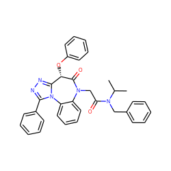 CC(C)N(Cc1ccccc1)C(=O)CN1C(=O)[C@@H](Oc2ccccc2)c2nnc(-c3ccccc3)n2-c2ccccc21 ZINC000064527313