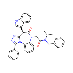 CC(C)N(Cc1ccccc1)C(=O)CN1C(=O)[C@H](c2c[nH]c3ccccc23)c2nnc(-c3ccccc3)n2-c2ccccc21 ZINC000064527155