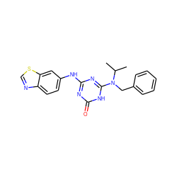 CC(C)N(Cc1ccccc1)c1nc(Nc2ccc3ncsc3c2)nc(=O)[nH]1 ZINC000008582022