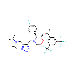 CC(C)N(Cc1n[nH]nc1CN1CCO[C@H](O[C@H](C)c2cc(C(F)(F)F)cc(C(F)(F)F)c2)[C@@H]1c1ccc(F)cc1)C(C)C ZINC000027428817