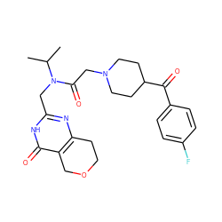 CC(C)N(Cc1nc2c(c(=O)[nH]1)COCC2)C(=O)CN1CCC(C(=O)c2ccc(F)cc2)CC1 ZINC000208794863