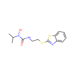 CC(C)N(O)C(=O)NCCSc1nc2ccccc2s1 ZINC000013650907