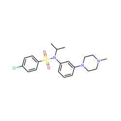 CC(C)N(c1cccc(N2CCN(C)CC2)c1)S(=O)(=O)c1ccc(Cl)cc1 ZINC000058591512