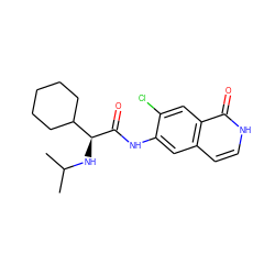 CC(C)N[C@H](C(=O)Nc1cc2cc[nH]c(=O)c2cc1Cl)C1CCCCC1 ZINC000058590877