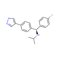 CC(C)N[C@H](c1ccc(Cl)cc1)c1ccc(-c2cn[nH]c2)cc1 ZINC000103265775