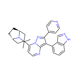 CC(C)N1[C@H]2CC[C@H]1CC(c1ccnc3c(-c4cccc5[nH]ncc45)c(-c4ccncc4)nn13)C2 ZINC000101299398