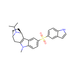 CC(C)N1[C@H]2CC[C@H]1c1c(n(C)c3ccc(S(=O)(=O)c4ccc5[nH]ccc5c4)cc13)C2 ZINC000261109936