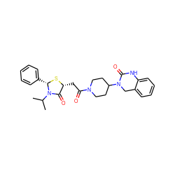 CC(C)N1C(=O)[C@@H](CC(=O)N2CCC(N3Cc4ccccc4NC3=O)CC2)S[C@H]1c1ccccc1 ZINC000103270033