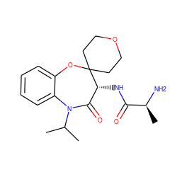 CC(C)N1C(=O)[C@@H](NC(=O)[C@H](C)N)C2(CCOCC2)Oc2ccccc21 ZINC001772636012