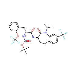 CC(C)N1C(=O)[C@H](NC(=O)[C@@H](Cc2ccccc2OC(F)(F)F)NC(=O)OC(C)(C)C)CCc2ccc(C(F)(F)F)cc21 ZINC000096923526