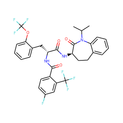 CC(C)N1C(=O)[C@H](NC(=O)[C@@H](Cc2ccccc2OC(F)(F)F)NC(=O)c2ccc(F)cc2C(F)(F)F)CCc2ccccc21 ZINC000028958062