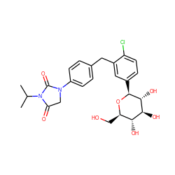 CC(C)N1C(=O)CN(c2ccc(Cc3cc([C@@H]4O[C@H](CO)[C@@H](O)[C@H](O)[C@H]4O)ccc3Cl)cc2)C1=O ZINC000096175402