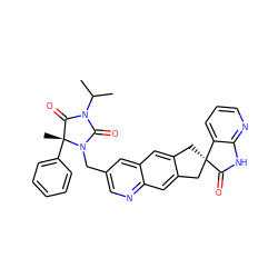 CC(C)N1C(=O)N(Cc2cnc3cc4c(cc3c2)C[C@@]2(C4)C(=O)Nc3ncccc32)[C@](C)(c2ccccc2)C1=O ZINC000096170601