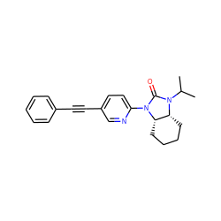 CC(C)N1C(=O)N(c2ccc(C#Cc3ccccc3)cn2)[C@H]2CCCC[C@H]21 ZINC000143730693