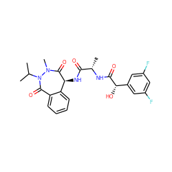 CC(C)N1C(=O)c2ccccc2[C@H](NC(=O)[C@H](C)NC(=O)[C@@H](O)c2cc(F)cc(F)c2)C(=O)N1C ZINC000027108581