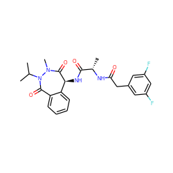 CC(C)N1C(=O)c2ccccc2[C@H](NC(=O)[C@H](C)NC(=O)Cc2cc(F)cc(F)c2)C(=O)N1C ZINC000027107626