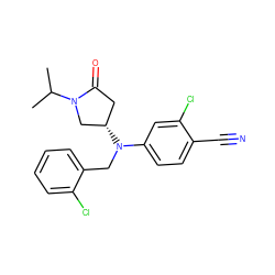 CC(C)N1C[C@@H](N(Cc2ccccc2Cl)c2ccc(C#N)c(Cl)c2)CC1=O ZINC000043074769