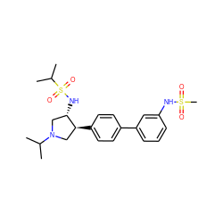 CC(C)N1C[C@H](c2ccc(-c3cccc(NS(C)(=O)=O)c3)cc2)[C@@H](NS(=O)(=O)C(C)C)C1 ZINC000038245399