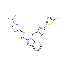 CC(C)N1CC[C@H](NC(=O)c2cc3ccccc3n2Cc2cc(-c3ccc(Cl)s3)on2)C1 ZINC000014959678