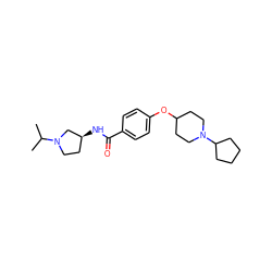 CC(C)N1CC[C@H](NC(=O)c2ccc(OC3CCN(C4CCCC4)CC3)cc2)C1 ZINC000653765548